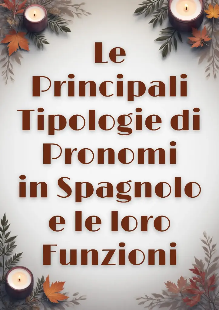 Le Principali Tipologie di Pronomi in Spagnolo e le loro Funzioni