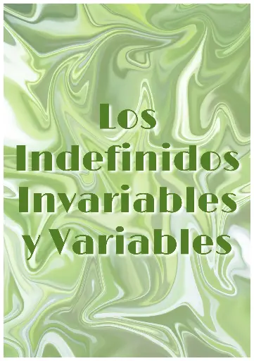 Los Indefinidos Invariables y Variables