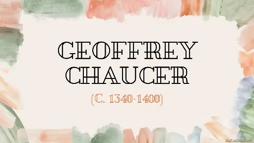 Geoffrey Chaucer
